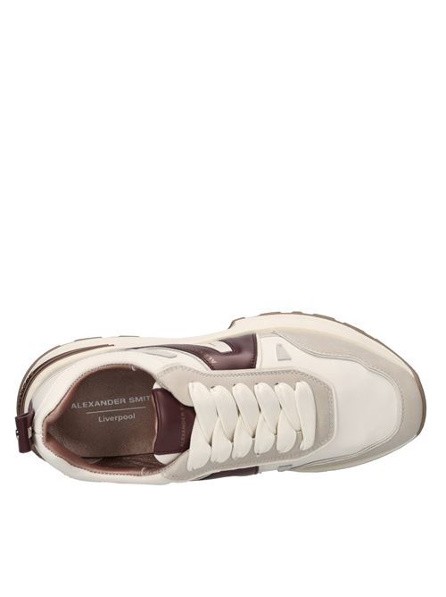 Sneakers in pelle ed ecopelle ALEXANDER SMITH | LIVERPOOL WOMAN LPW 2006BIANCO-BORDEAUX